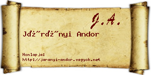 Járányi Andor névjegykártya