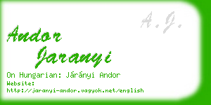 andor jaranyi business card