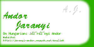 andor jaranyi business card
